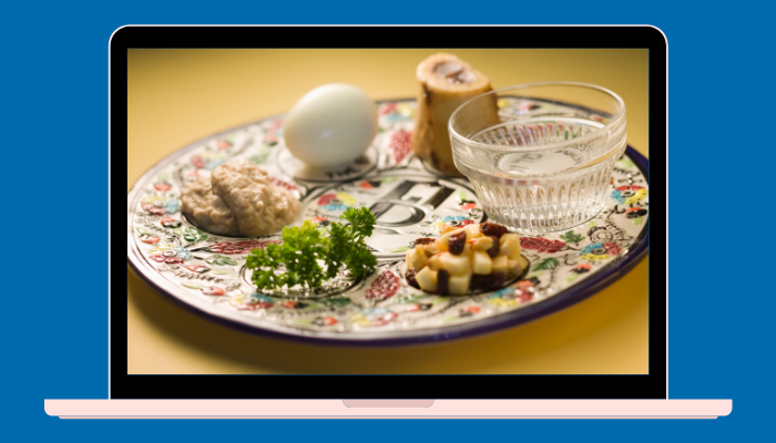 Passover Seder Plate on a computer screen